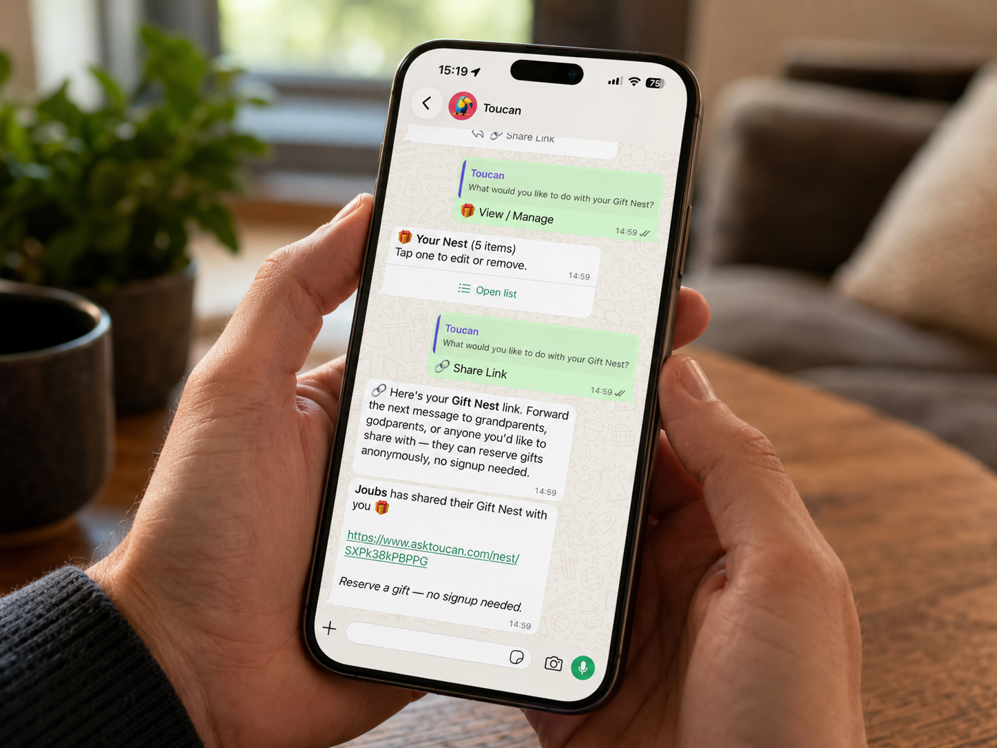 Create in WhatsApp. Share anywhere.